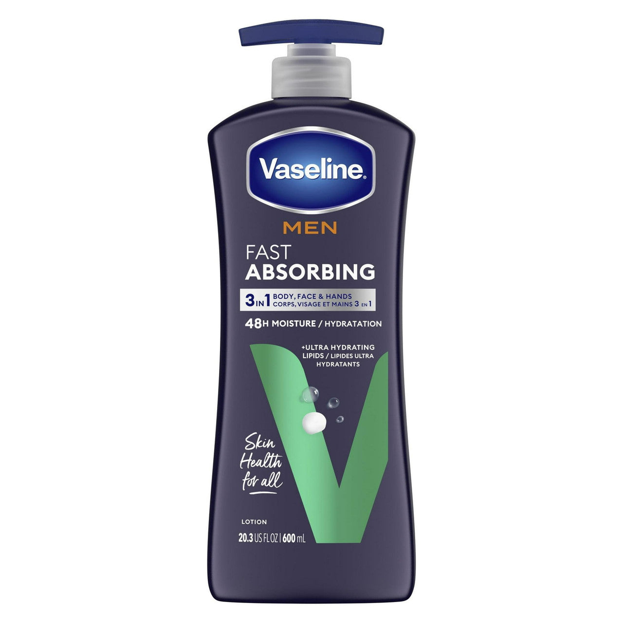 Vaseline Men Fast I.C Absorbing Body And Face Lotion - 20.03 Oz